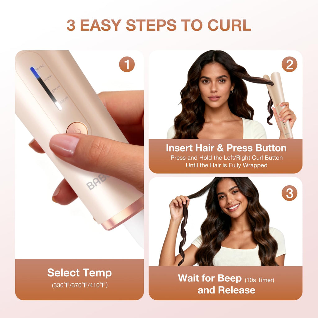 Travel friendly compact design of Babonir automatic curling wand