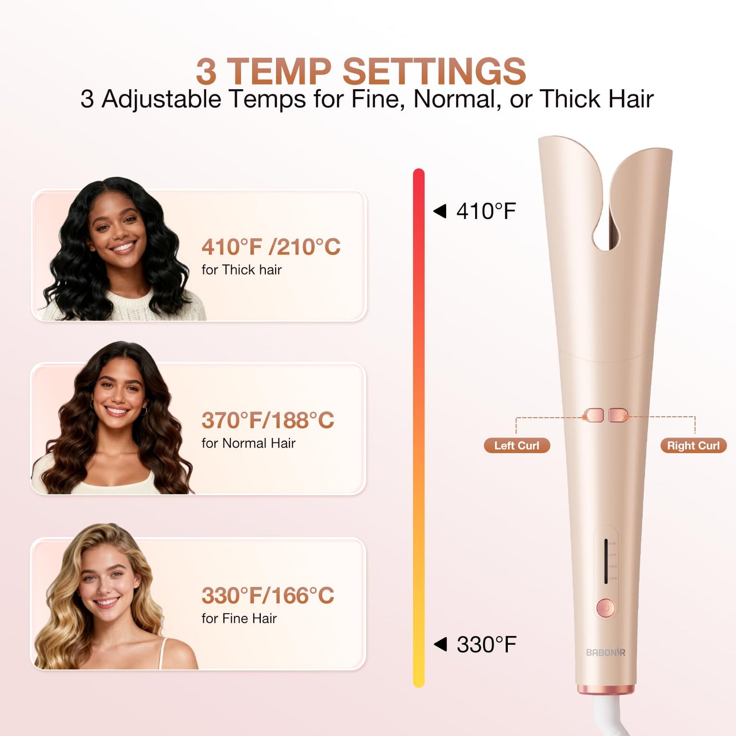 Premium gift box packaging for Babonir automatic curling iron