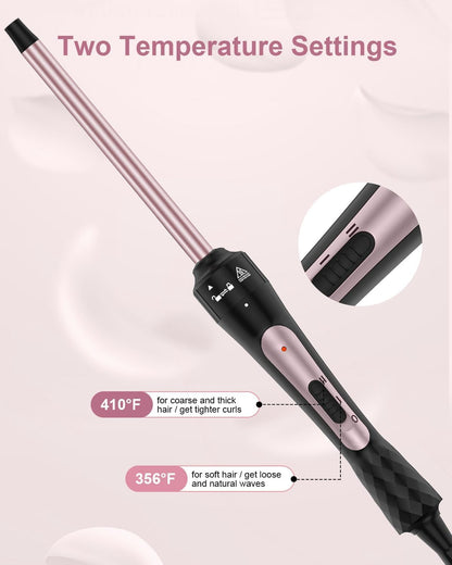 Person using Karrong small curling wand for tight curls