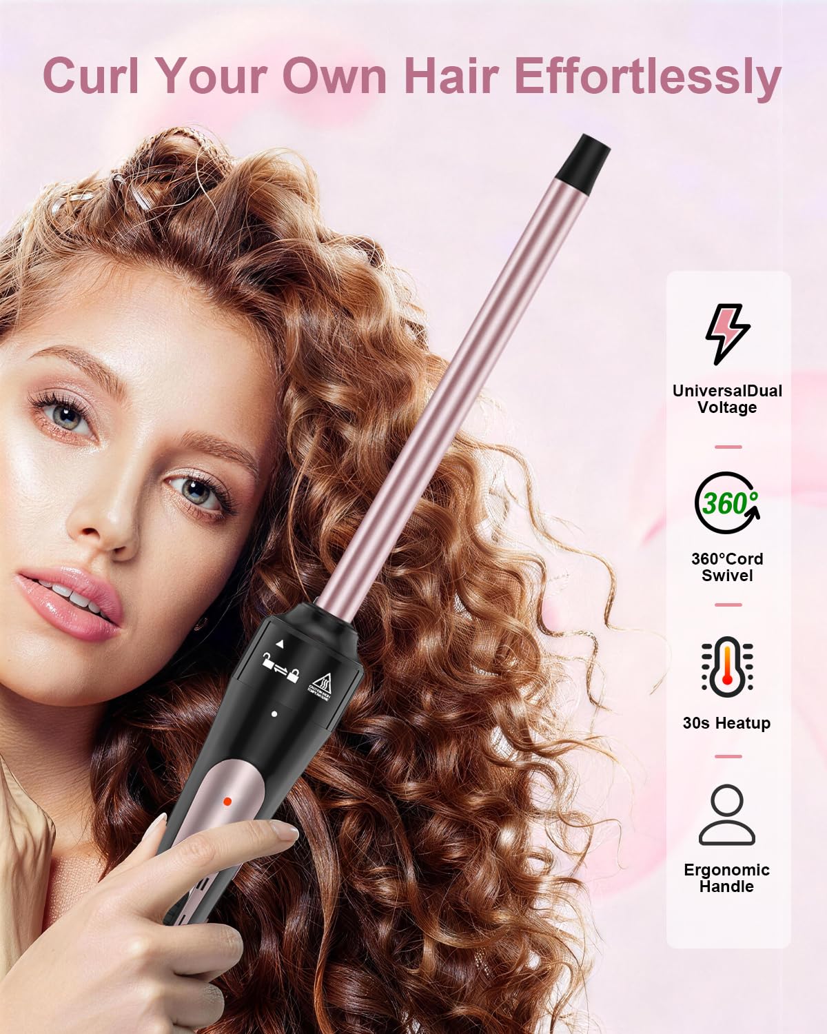 Karrong 3/8 inch curling iron set with styling accessories
