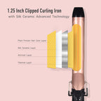 Professional Lanvier 1.25 inch hair curler with clamp