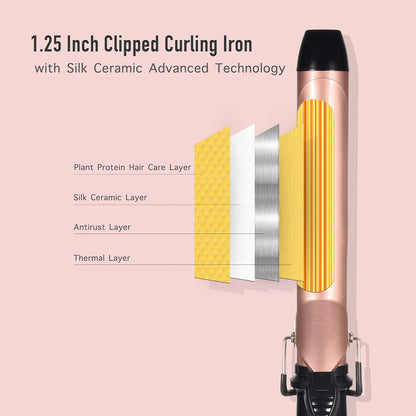 Professional Lanvier 1.25 inch hair curler with clamp