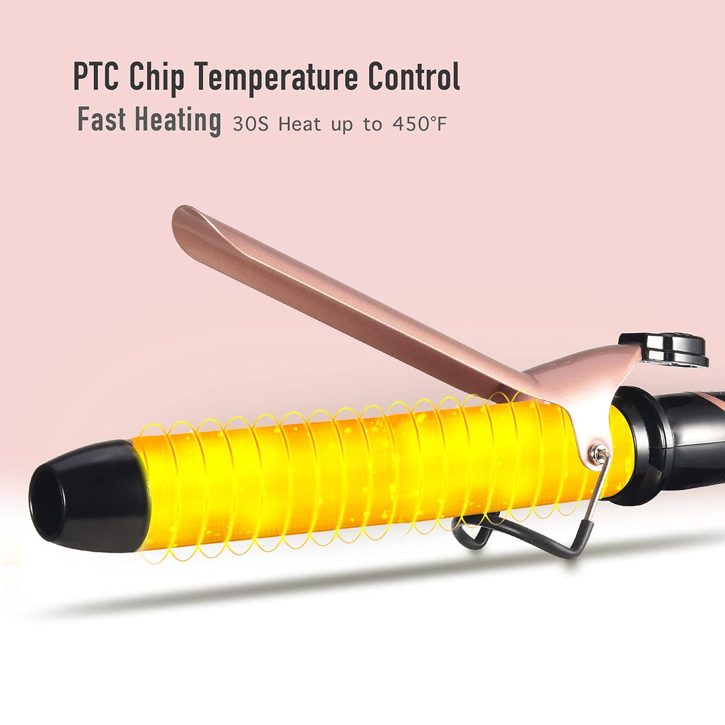 Side profile of Lanvier 450 degree fahrenheit curling iron