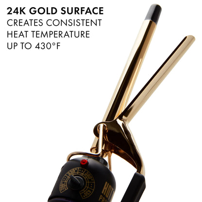 Hot Tools curling iron showing the temperature control dial