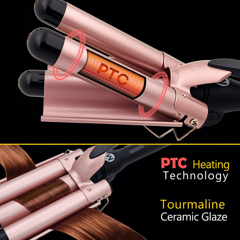 Mistcado 1 inch gold hair waver with LCD display