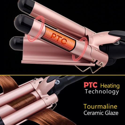 Mistcado 1 inch gold hair waver with LCD display