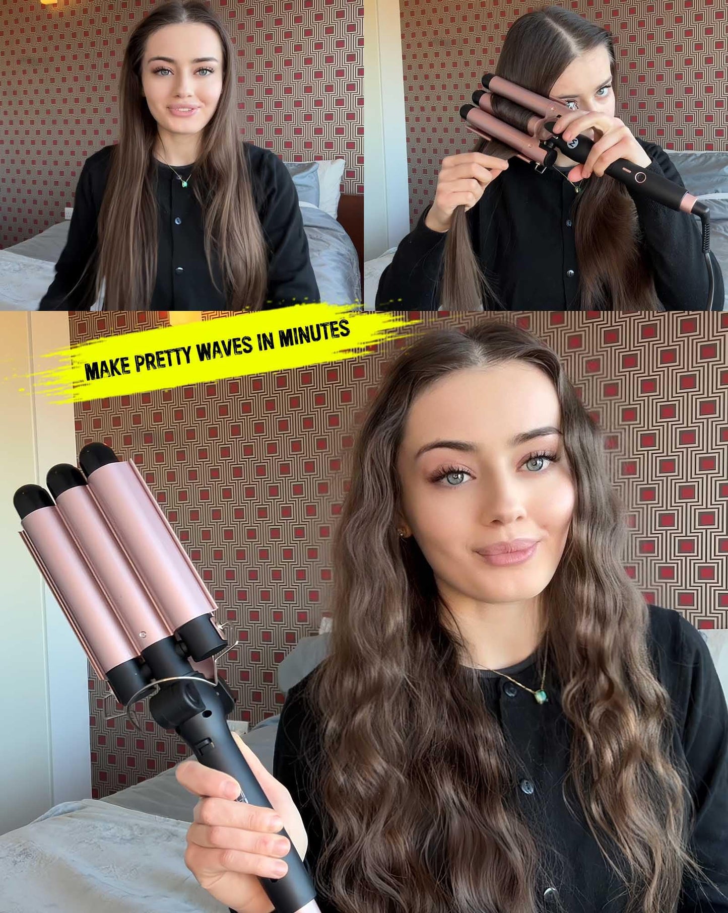 Mistcado hair waver with included heat resistant styling glove