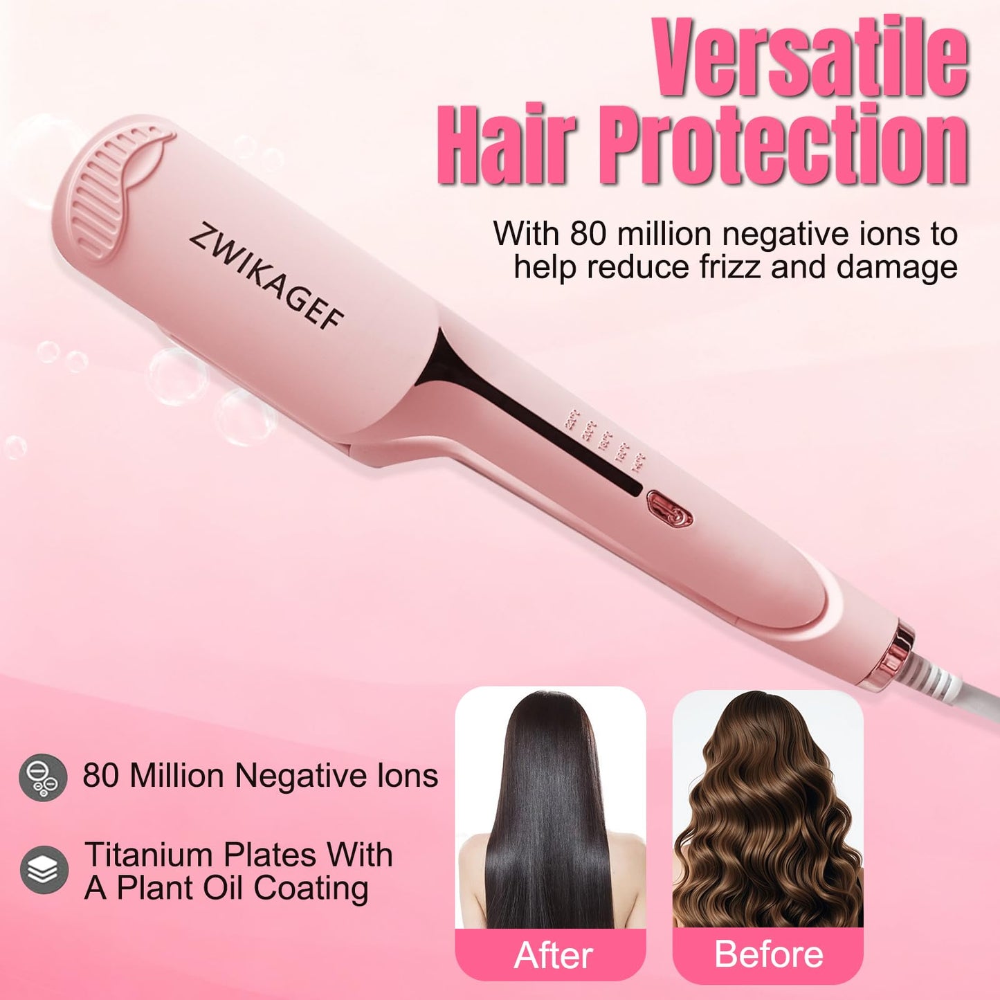 Ergonomic handle and safety features of Zwikagef hair crimper