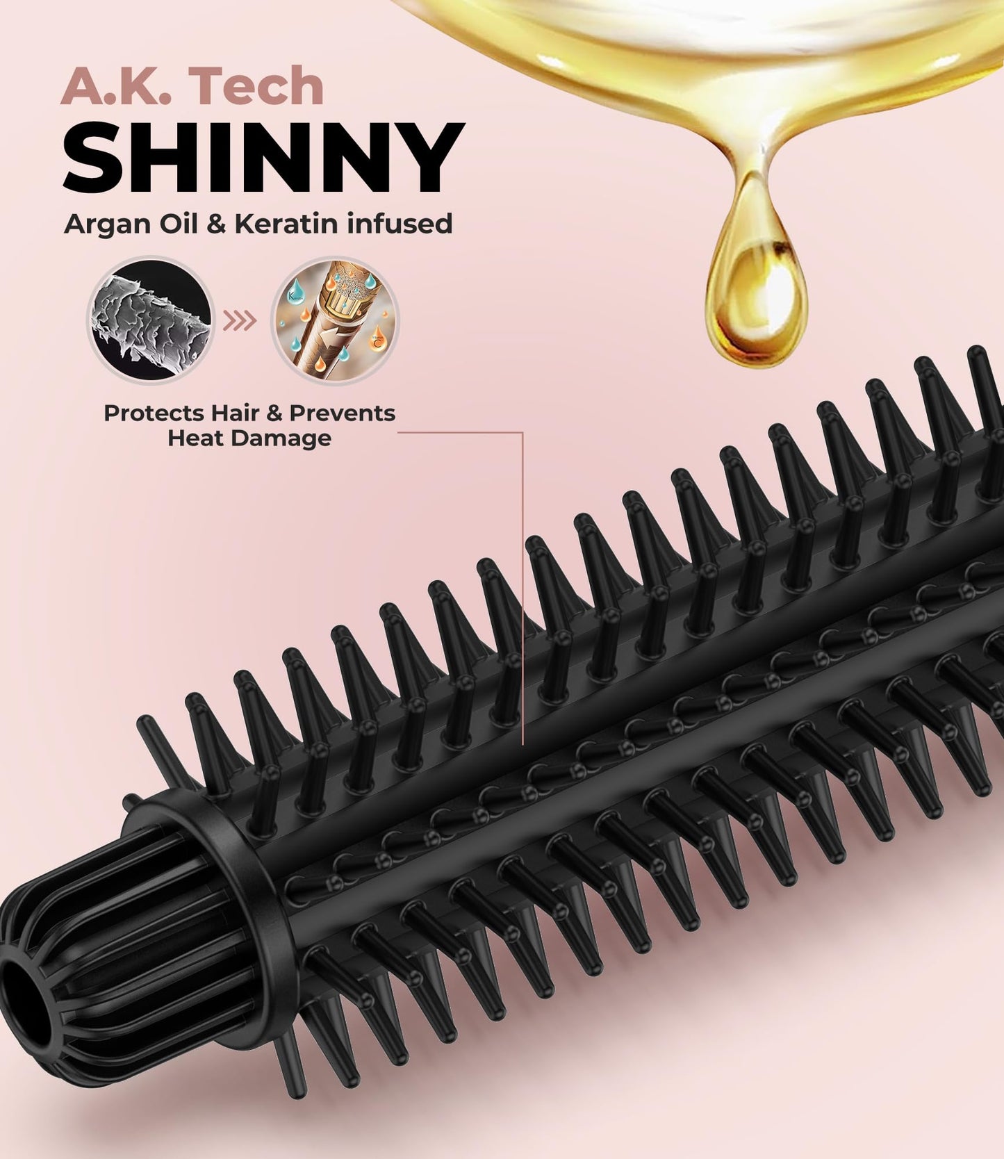 Person styling hair with Farery 1 inch hot brush