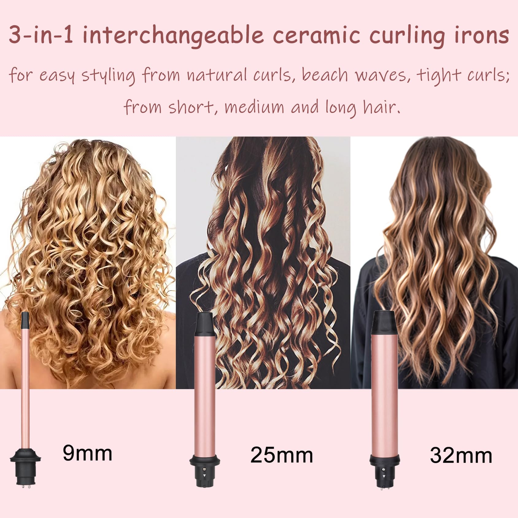 Close up of Unobey hair curler digital temperature display