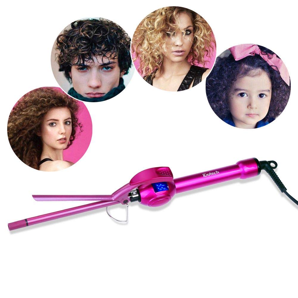 iGutech 3/8 inch ceramic barrel curling iron