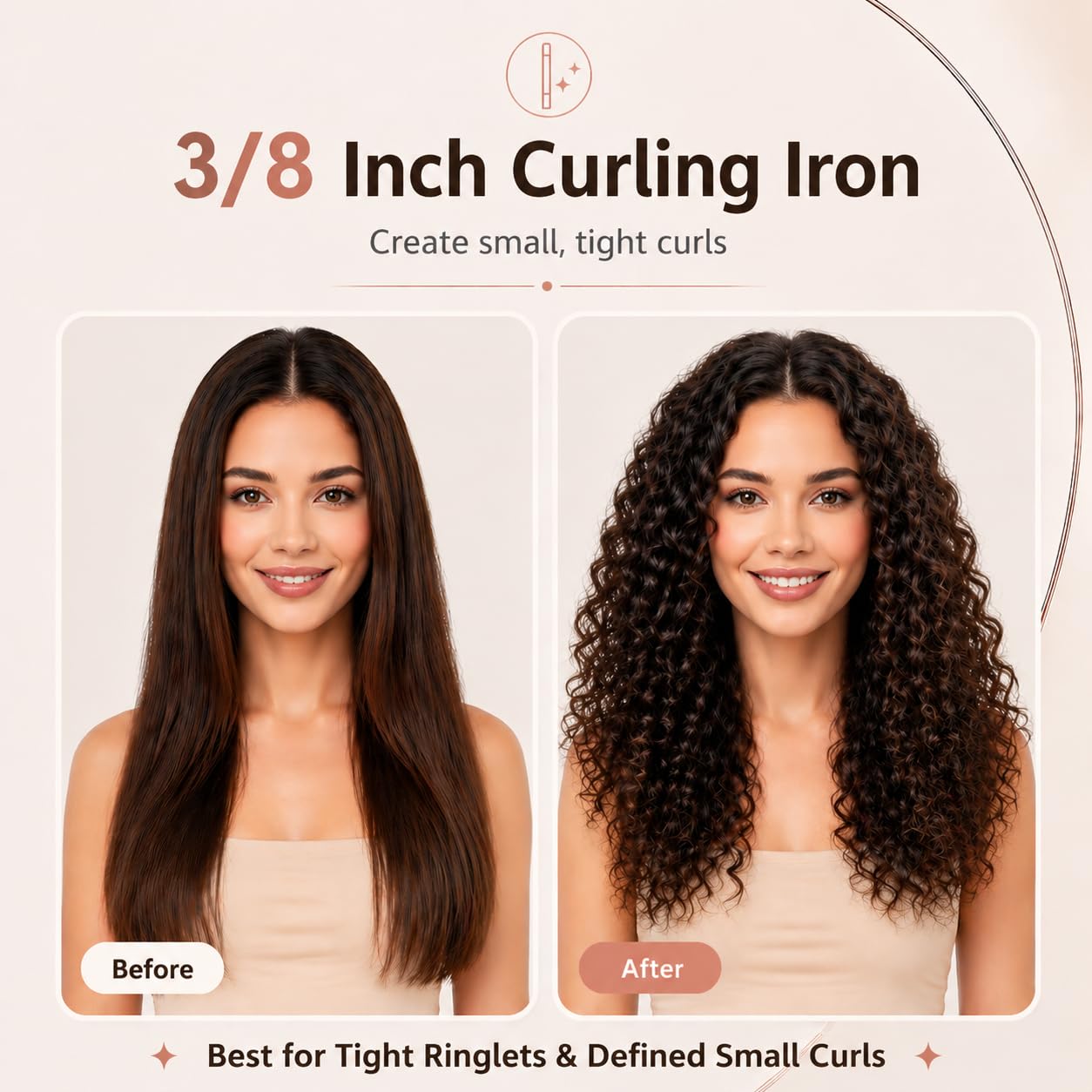 Side profile of HCAH thin curling iron with safety stand