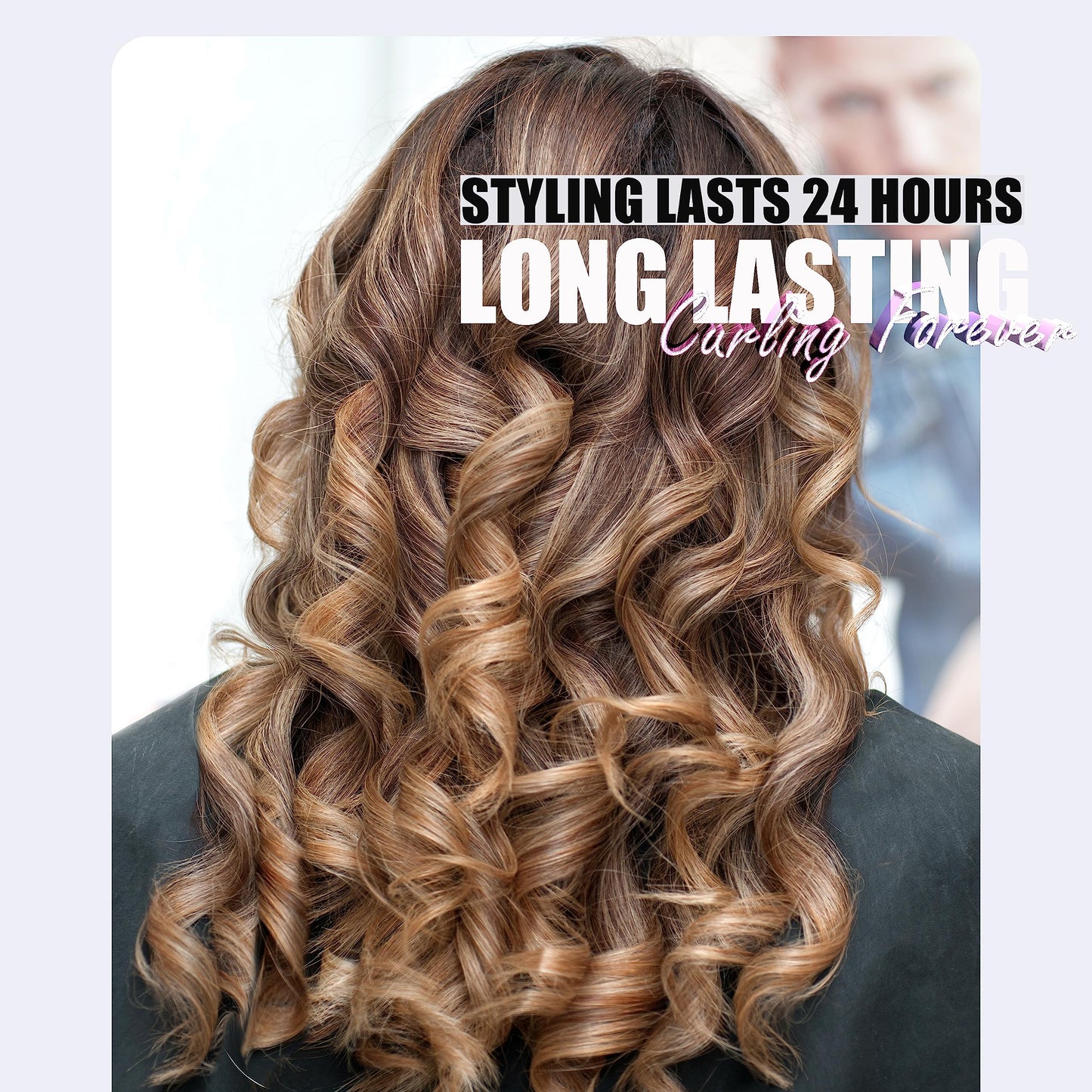 Farery curling iron digital temperature display close up
