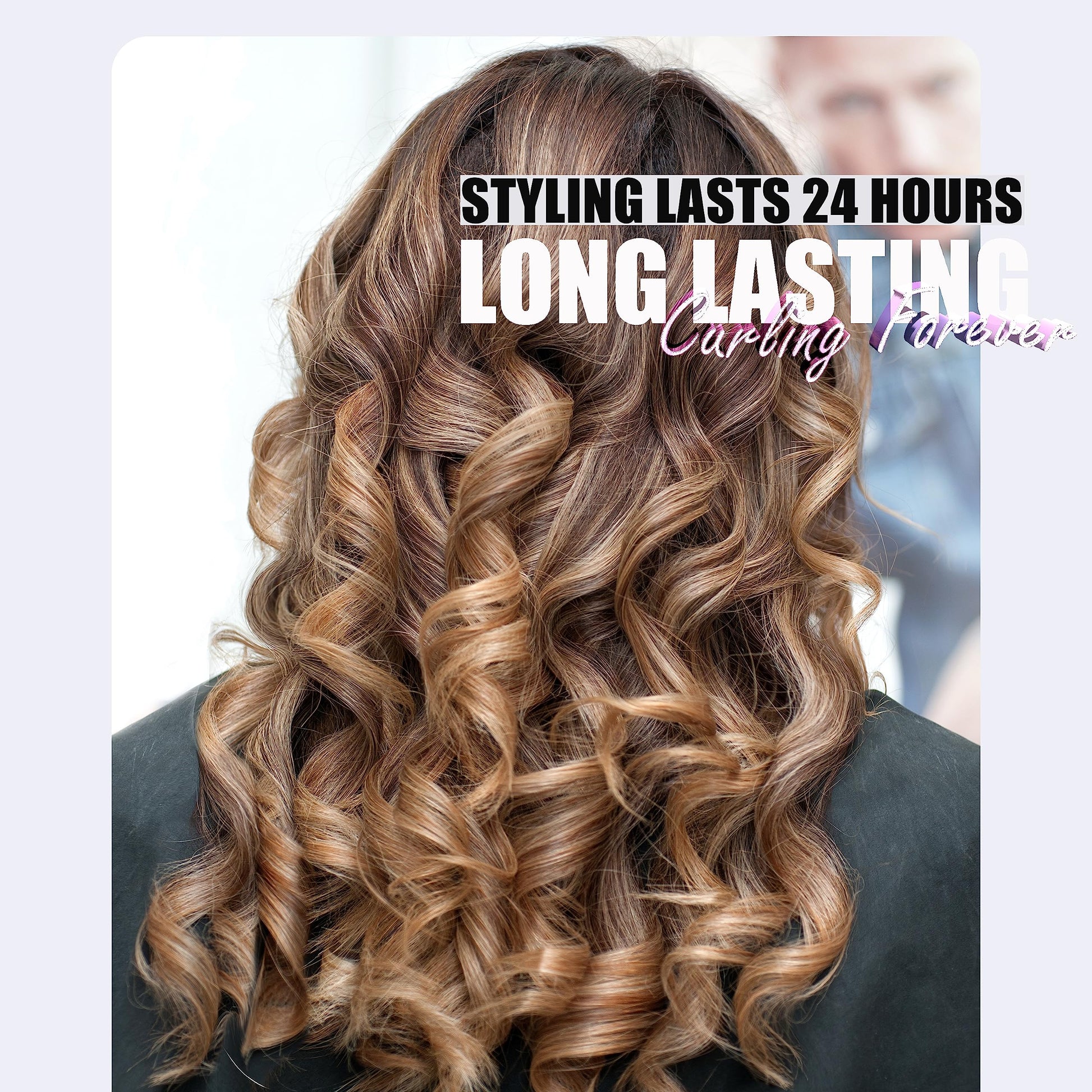 Farery curling iron digital temperature display close up