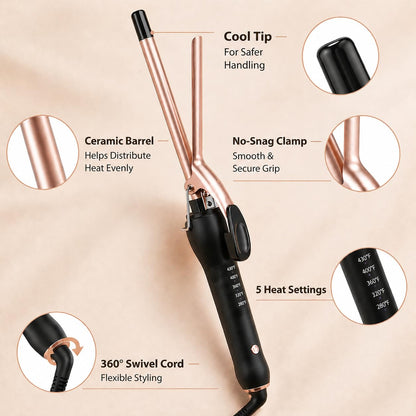 HCAH curling iron with included heat resistant glove