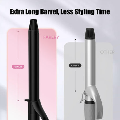 Side profile of Farery long barrel curling iron