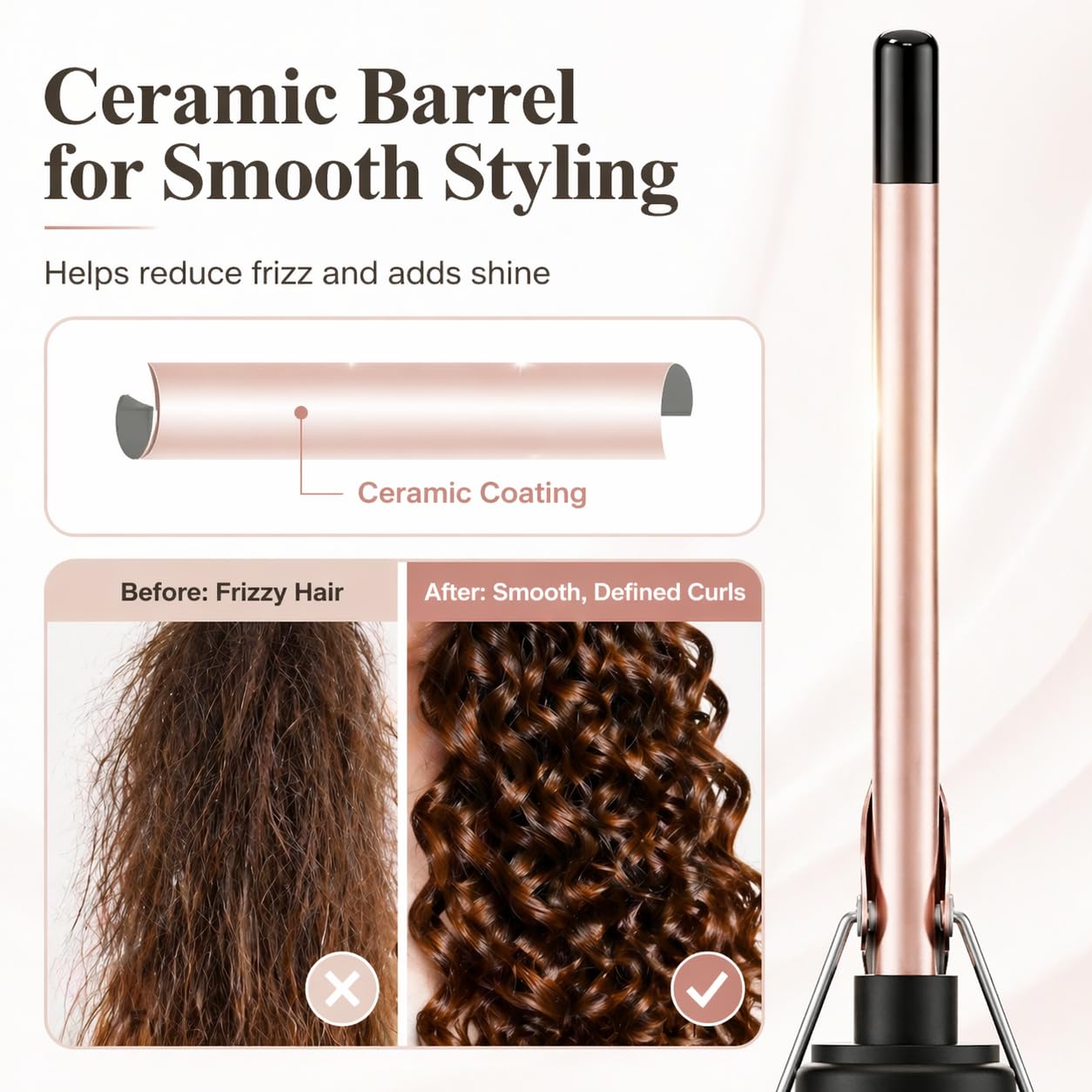 HCAH small curling iron in packaging for home or salon use