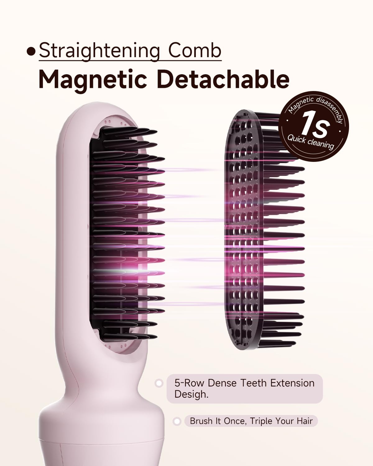 Tsuyagla straightening brush attachment for smooth hair