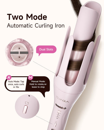 Tsuyagla curling iron set with 360 degree swivel cord