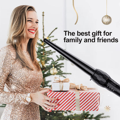 Lura hair curling tool displaying dual voltage compatibility