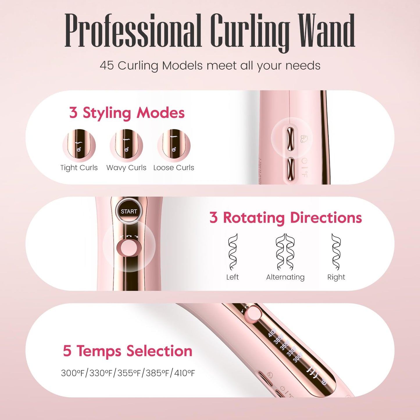 User demonstrating Zavarea automatic curler on hair