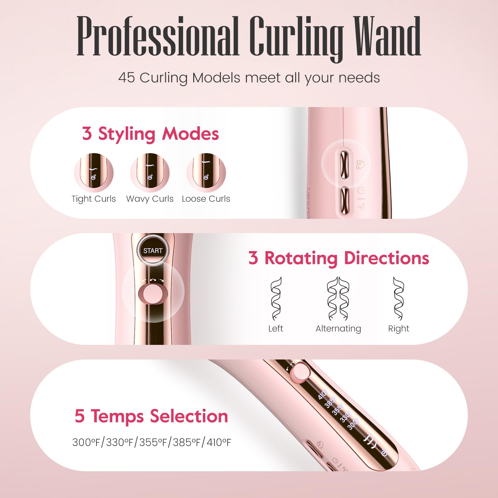 User demonstrating Zavarea automatic curler on hair