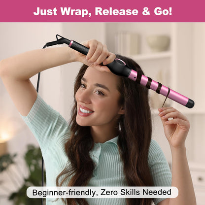Orynne hair curler digital temperature display close up