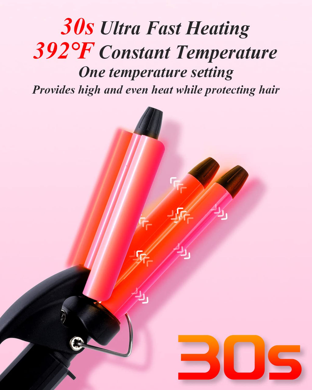 Youuish hair crimper clamped on hair creating waves