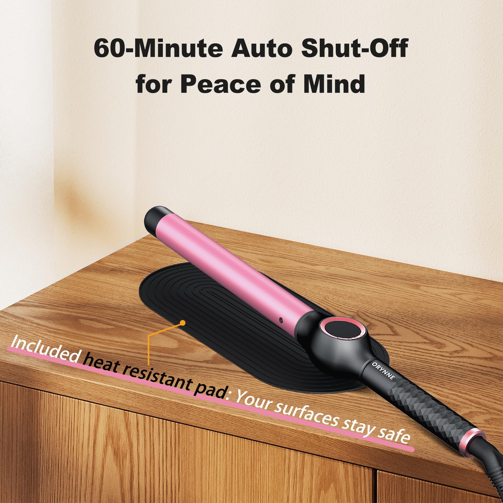 Orynne hair curling iron packaging and product overview