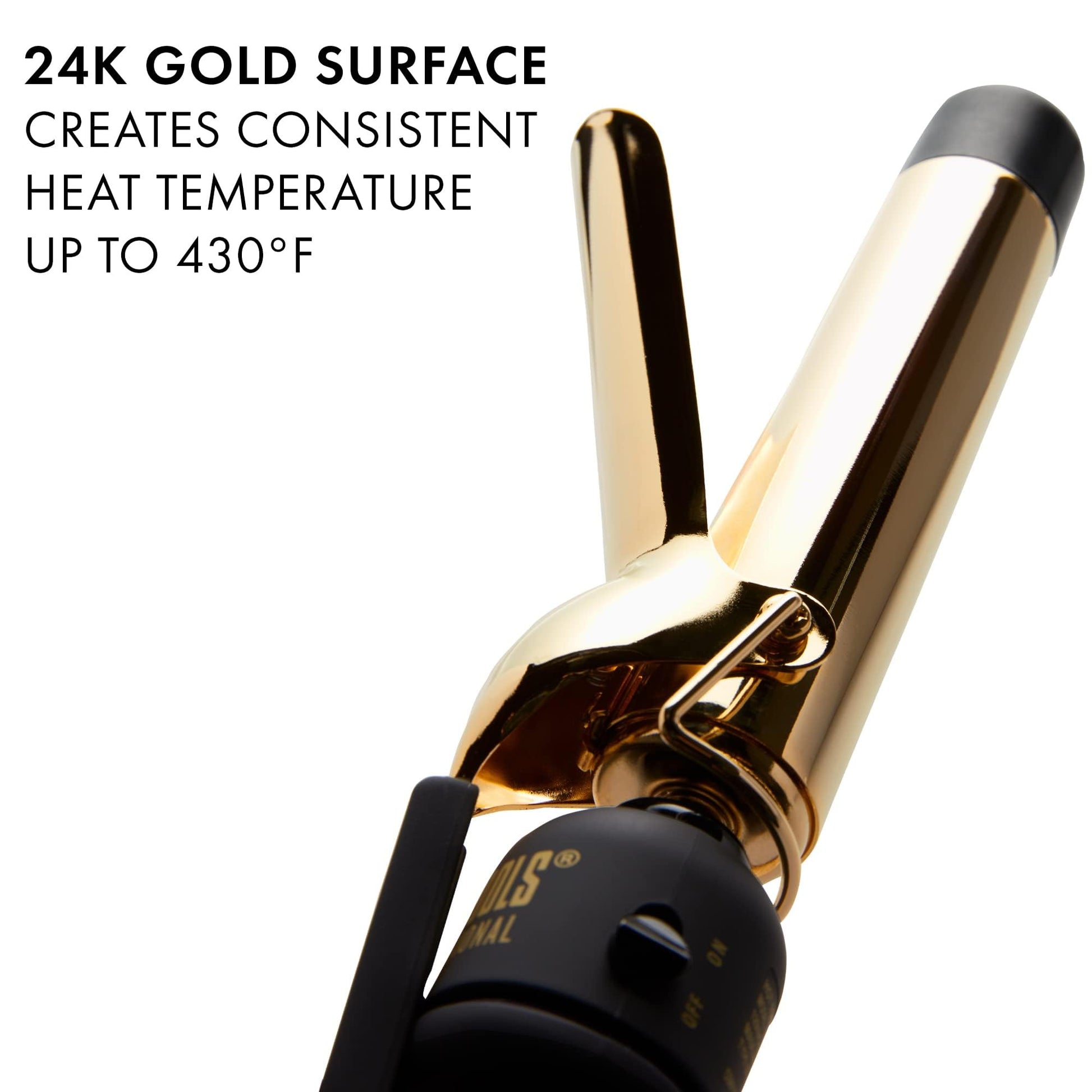 Hot Tools 24K gold styling surface and handle detail