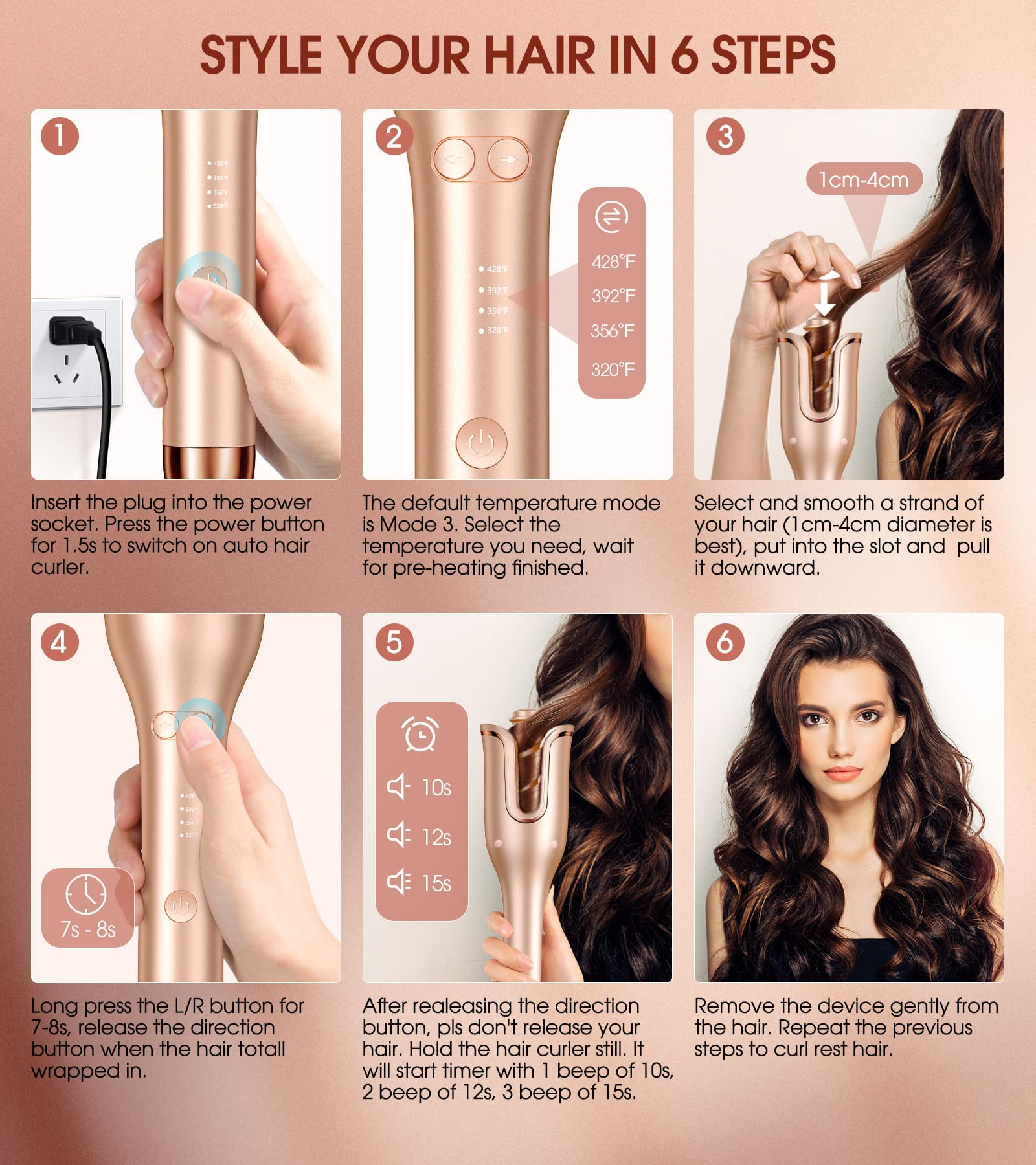 Professional hair styling results with Follexmoe curler