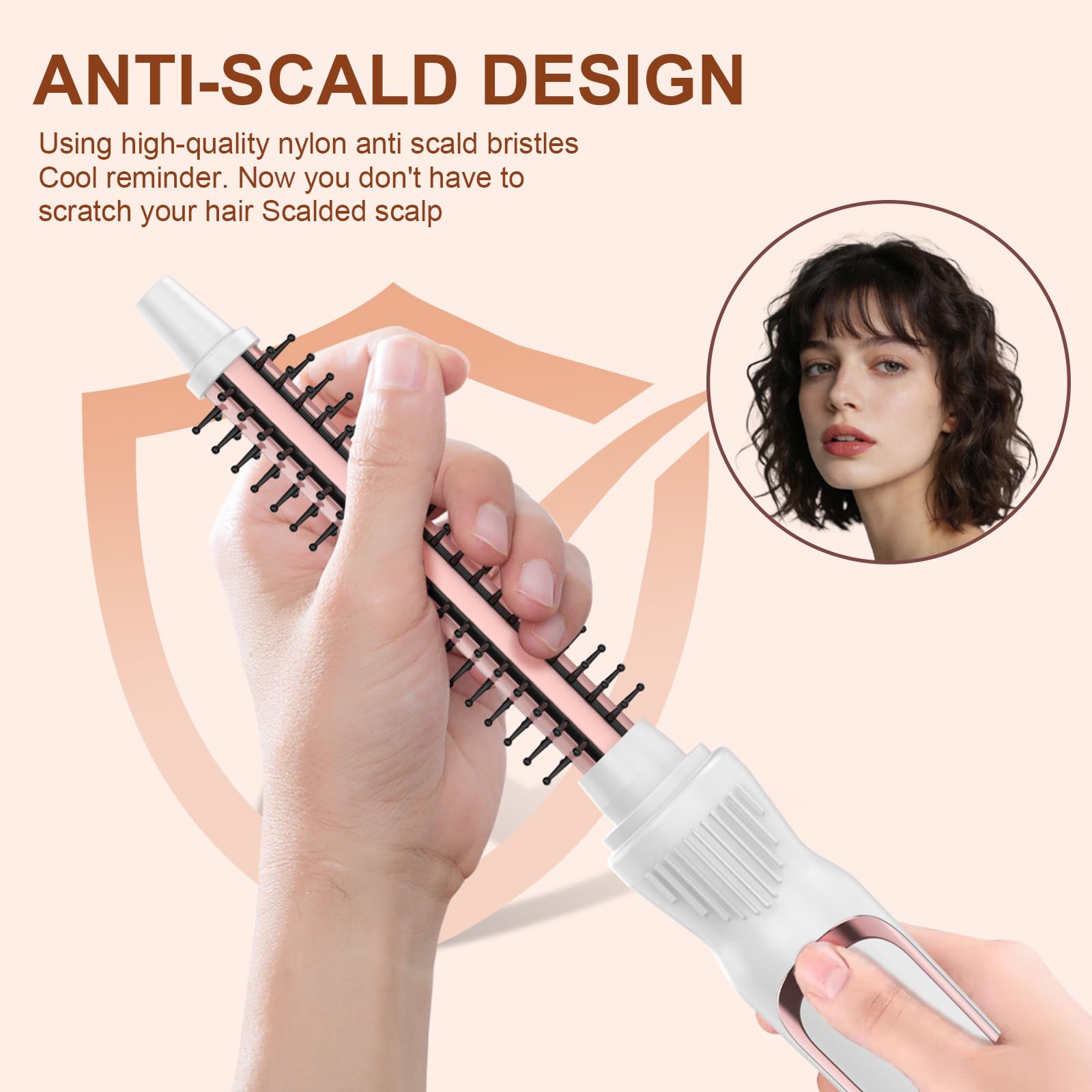 Ushow heated round brush ceramic barrel detail