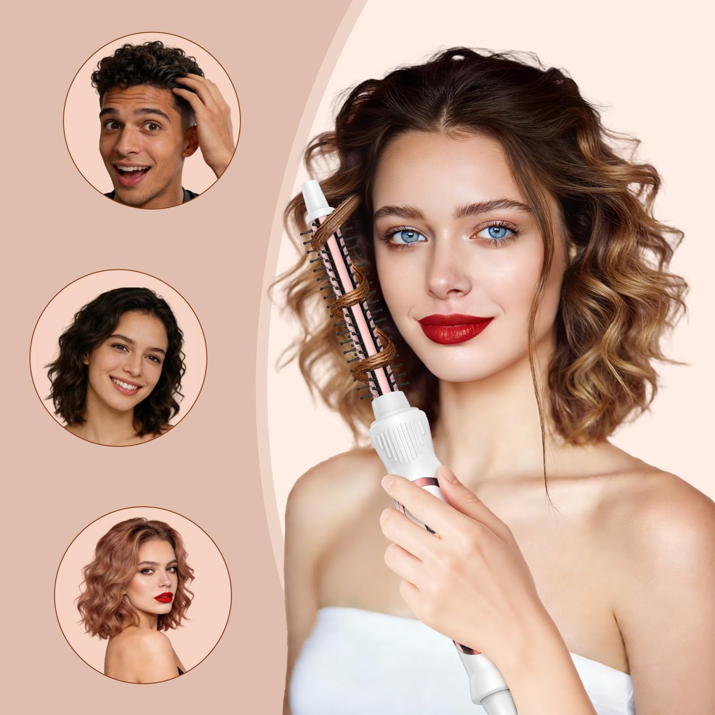 White USHOW 0.5 inch curling iron display