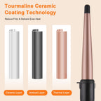 Mcodon curling wand with temperature control settings displayed.