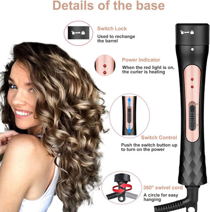 Close up of Jaeton 3 in 1 curling wand ceramic barrel