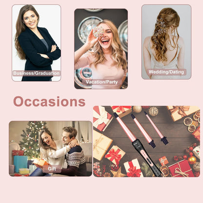 Jaeton hair curling iron set packaging and accessories