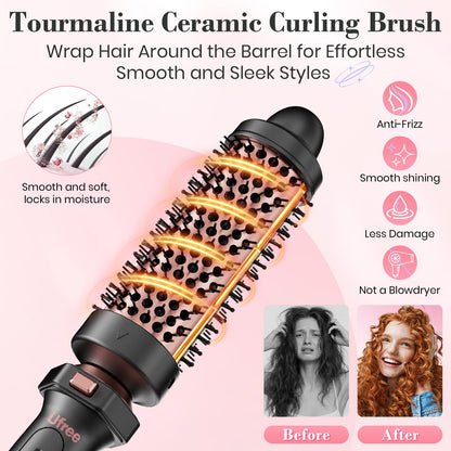 Ufree hair styling tool with thermal brush and flat iron accessories