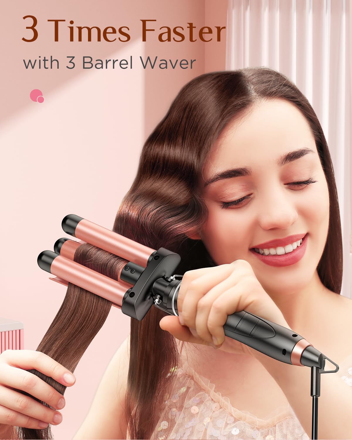 Kinked ceramic curling iron barrels and hair straightener attachment