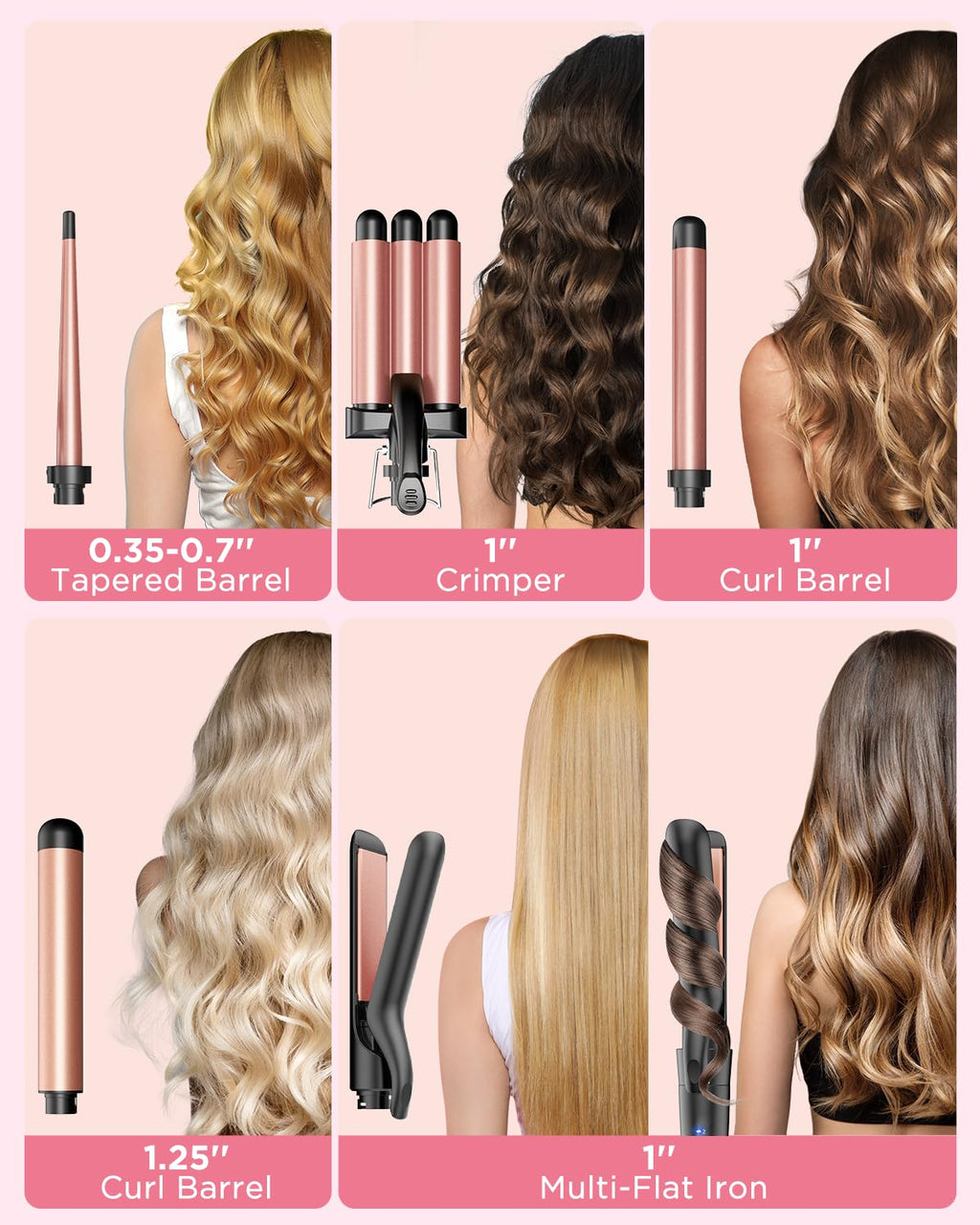 Kinked 3 barrel hair waver for beach waves