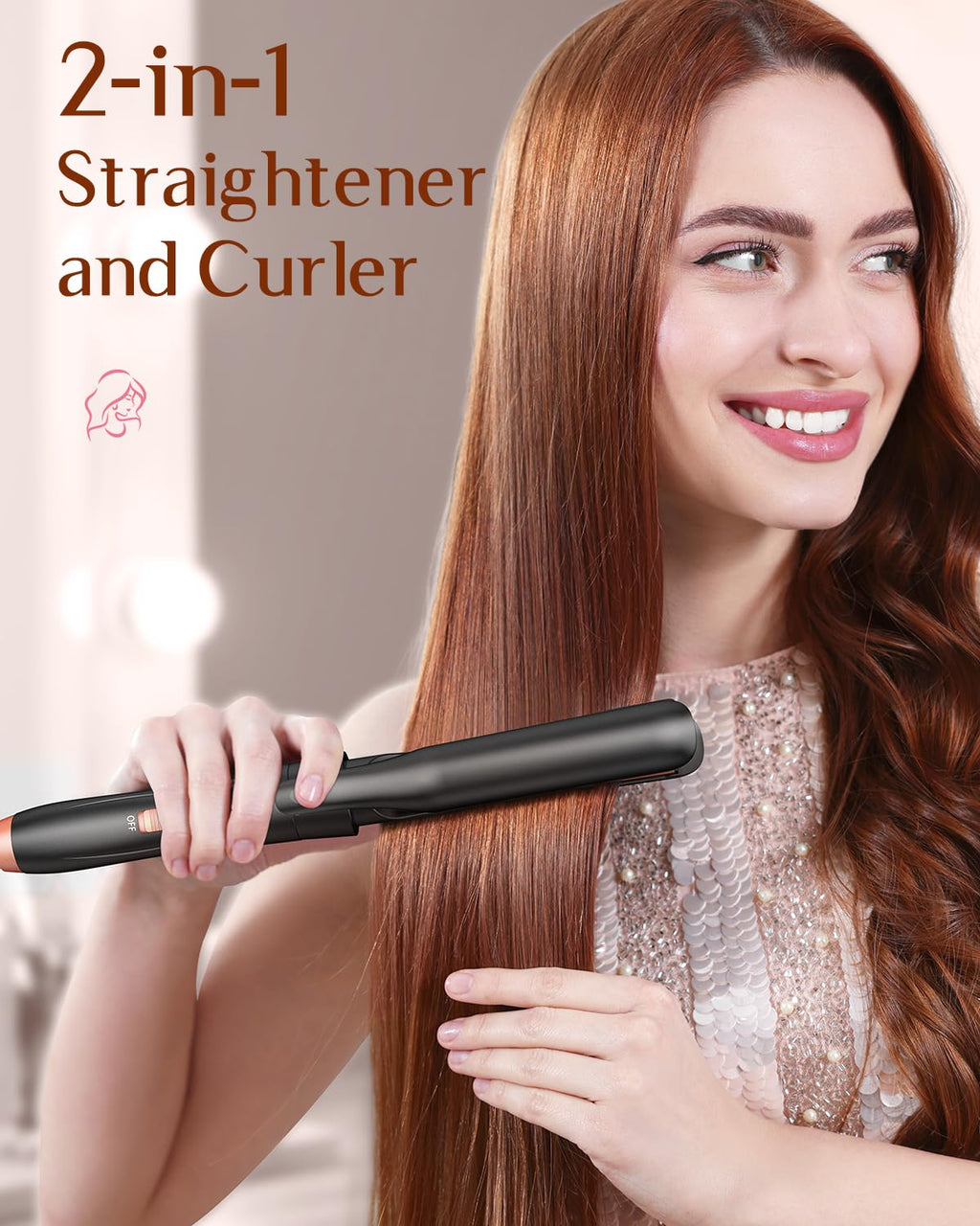 Kinked styling wand set with accessories and clips