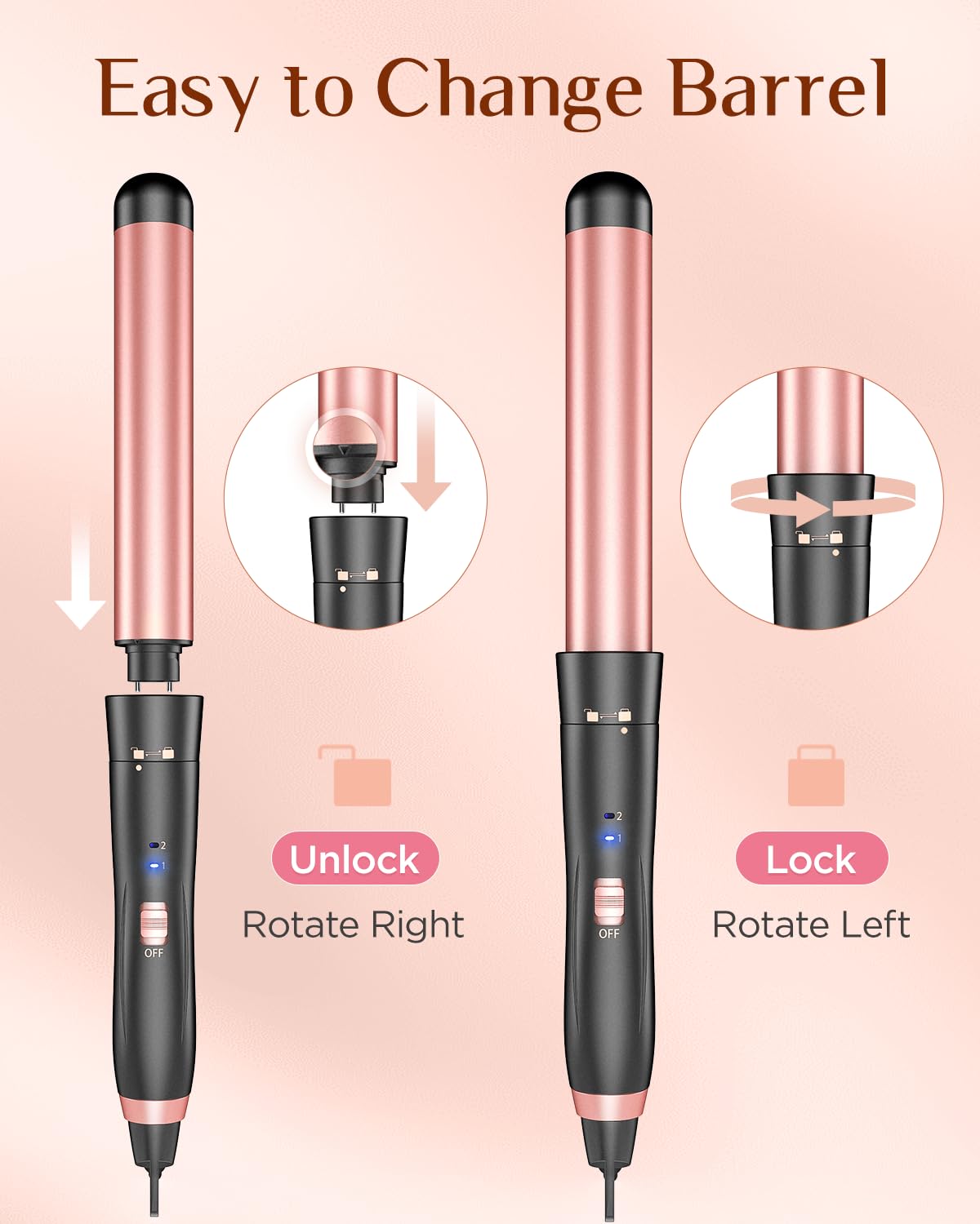 Professional hair styling results using Kinked 5 in 1 tool
