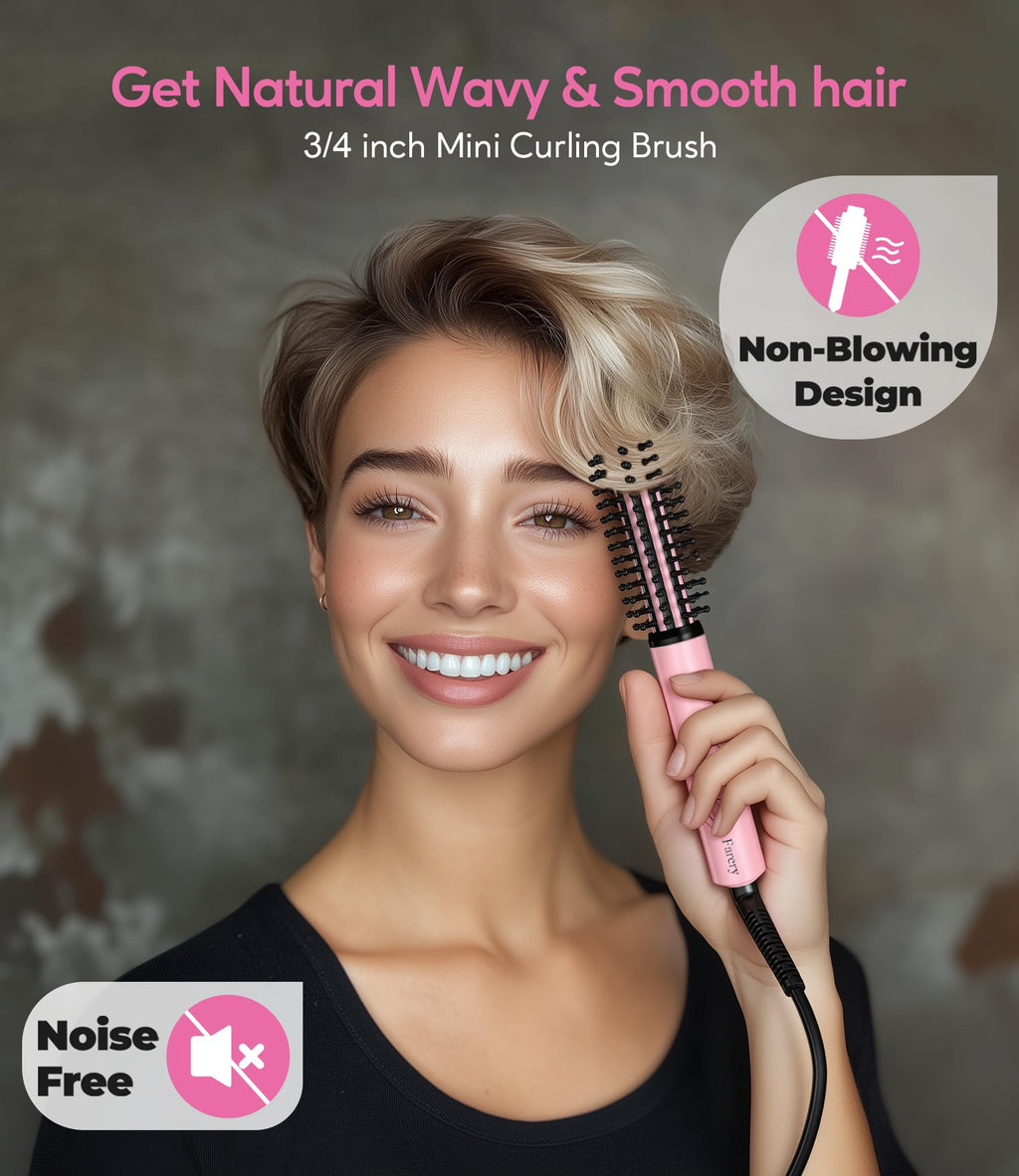 Farery heated round brush with temperature control settings