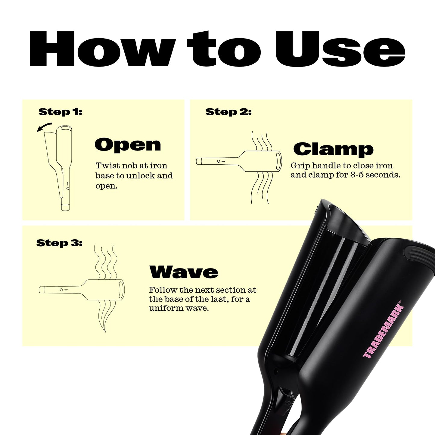 Trademark Beauty hair waver temperature control display
