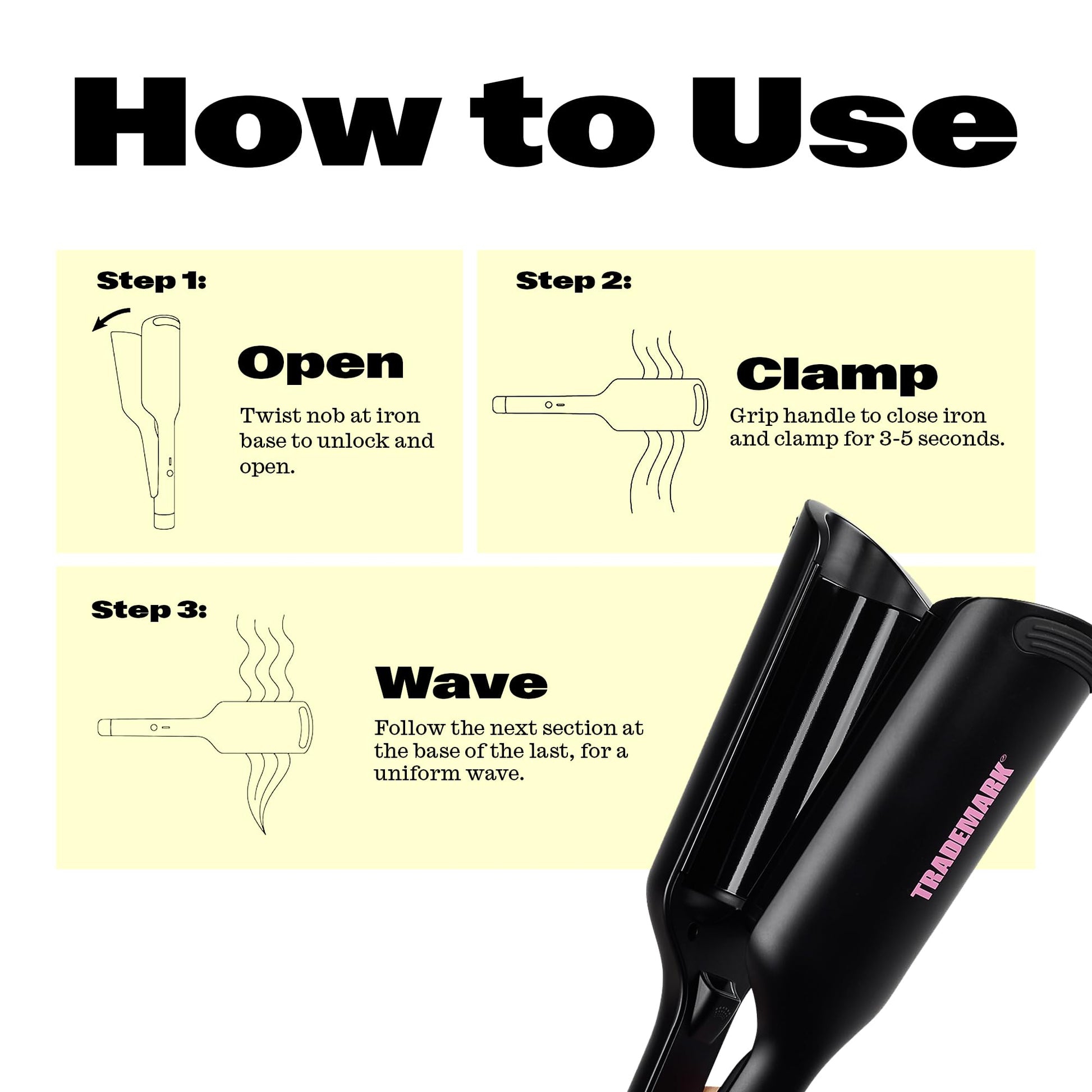 Trademark Beauty hair waver temperature control display