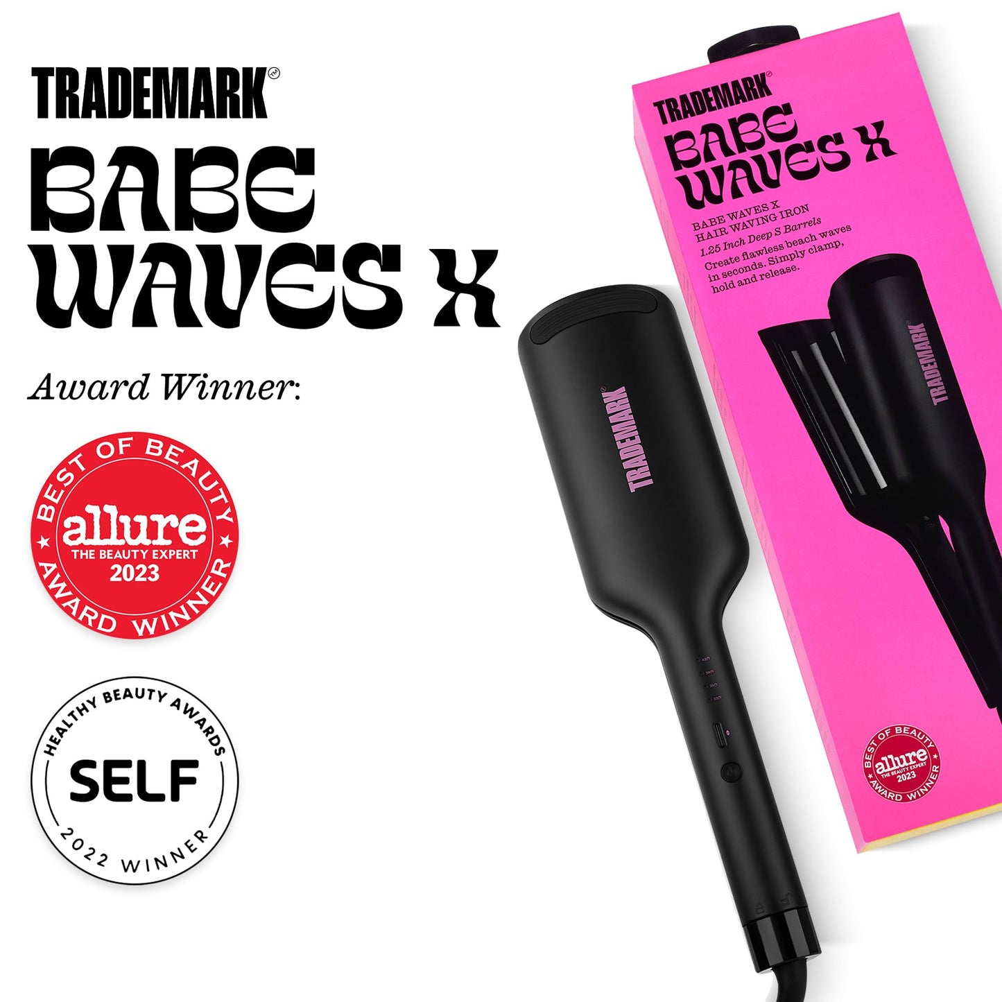 Ergonomic handle and power cord of Trademark Beauty waver