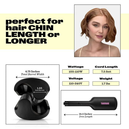 Model using Babe Waves hair waver for beach waves