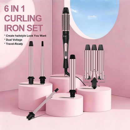 Person using Karrong curling iron with protective glove