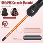Close up of interchangeable ceramic barrels for Siquer curling wand