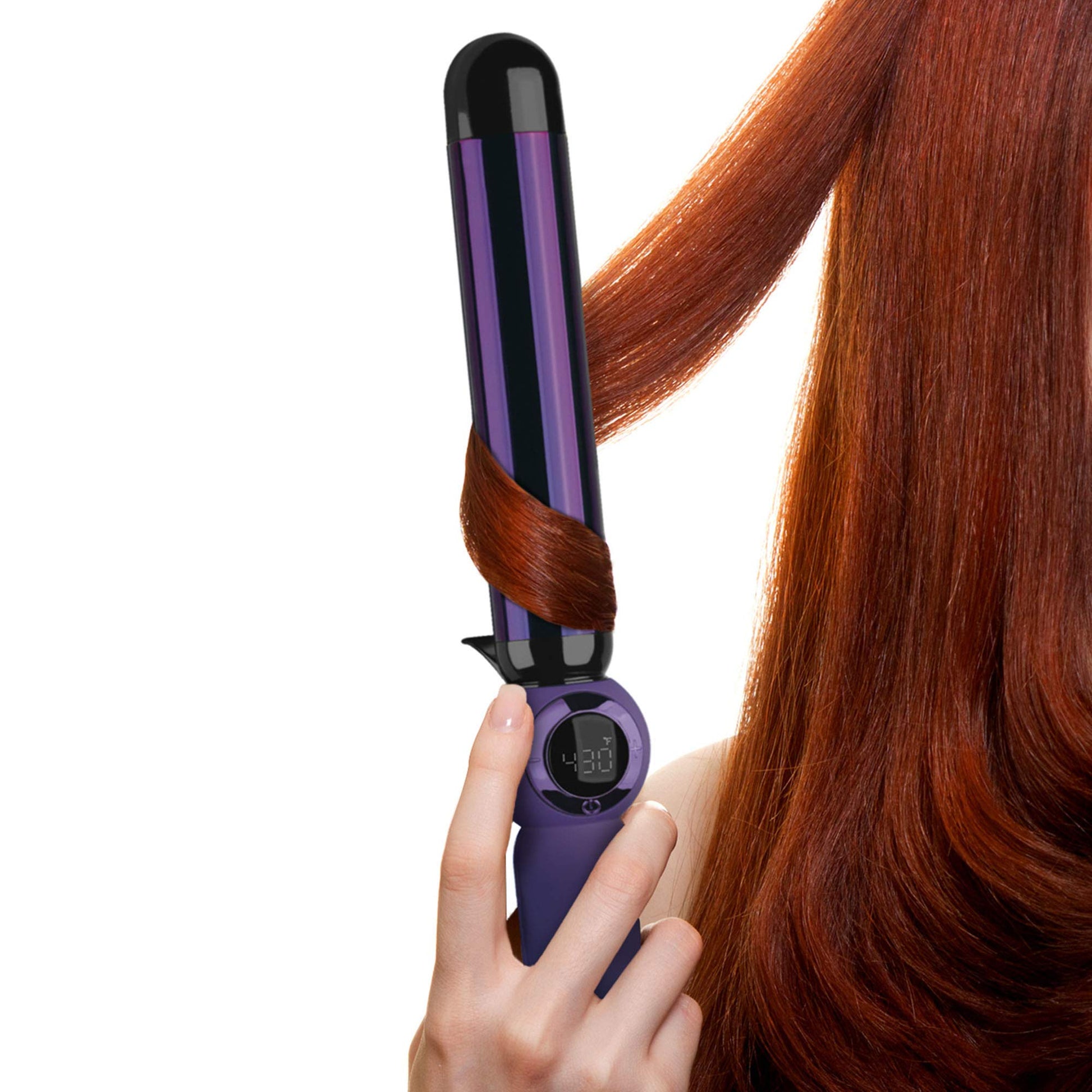 Bed Head digital hair curler showing temperature display