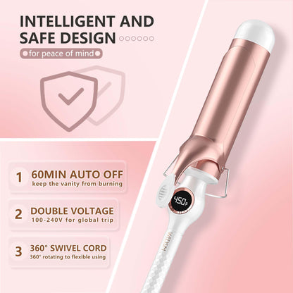 Weeyum ceramic curling iron packaging and included accessories